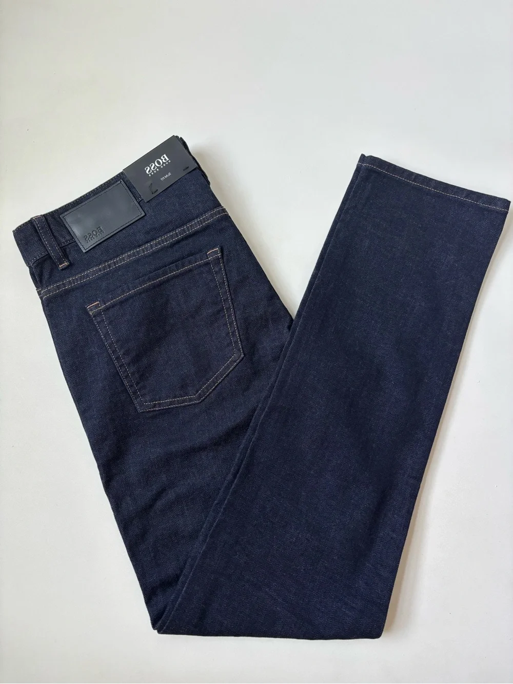 Boss Hugo Boss Slim Fit Stretch Dark Wash Blue Denim Jeans Size 33X32
